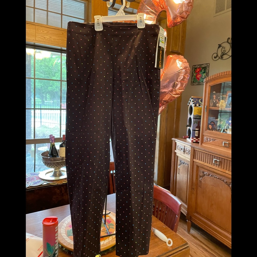 David PaulWomen’s cute Polka dot pants brown with colorful dots NWT size 10P